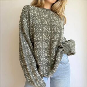 Cozy Green Vintage Knit Sweater